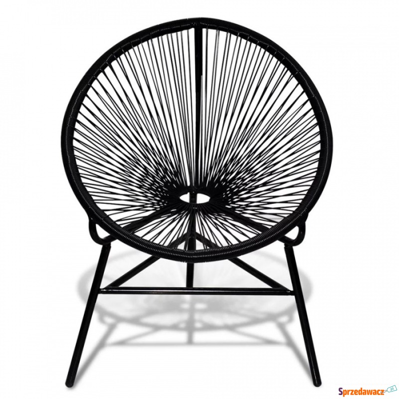 Okrągłe krzesło ogrodowe, polirattan, czarne - Krzesła ogrodowe - Grudziądz