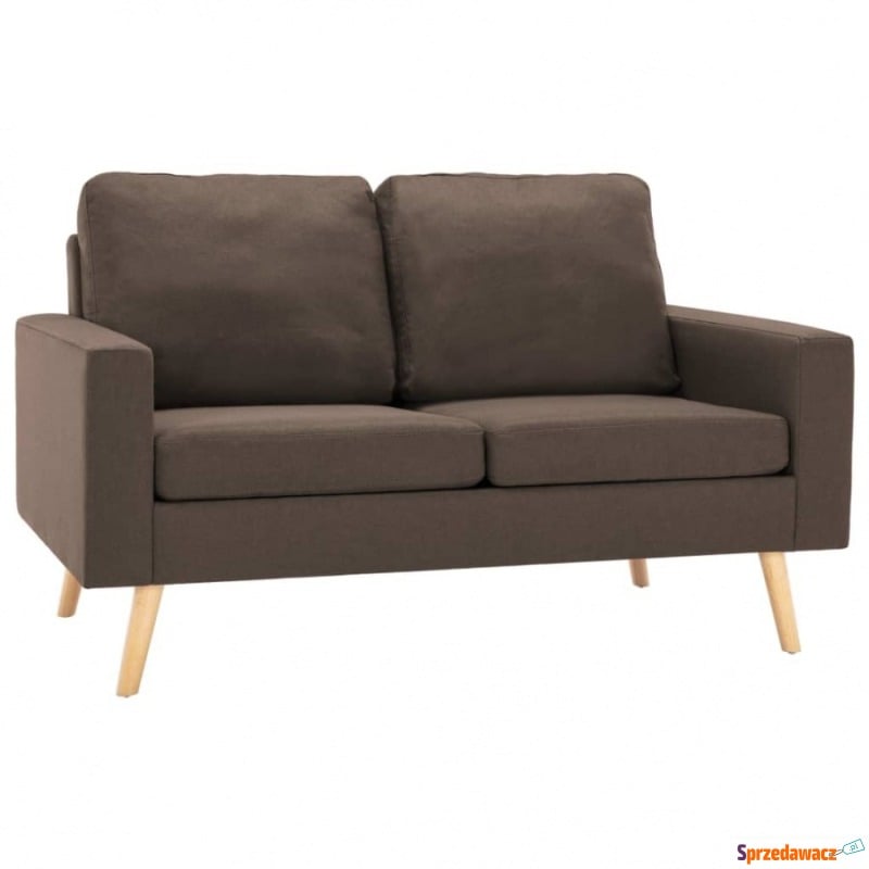 2-osobowa sofa, brązowa, tapicerowana tkaniną - Sofy, fotele, komplety... - Toruń