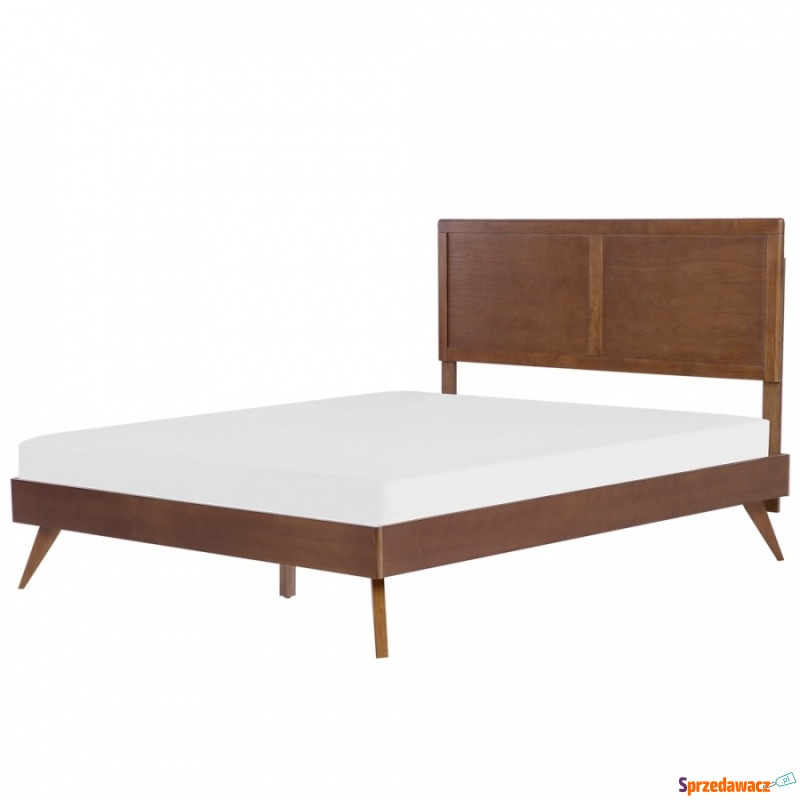 Łóżko drewniane 180 x 200 cm ciemne ISTRES - Łóżka - Bytom
