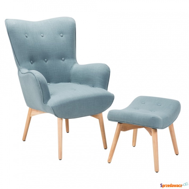Fotel z podnóżkiem jasnoniebieski VEJLE - Sofy, fotele, komplety... - Suwałki