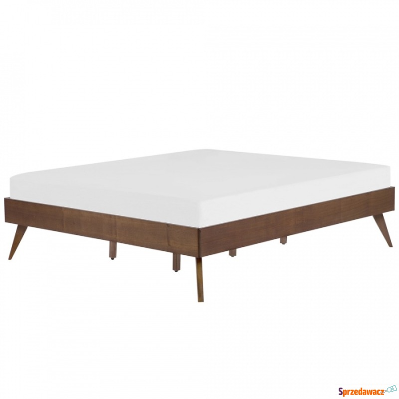 Łóżko drewniane 180 x 200 cm ciemne BERRIC - Łóżka - Żelice