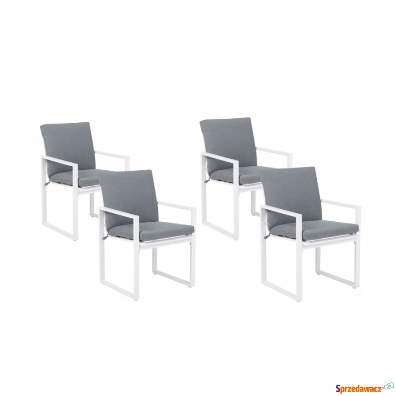Zestaw 4 szarych krzeseł ogrodowych szary PANCOLE - Krzesła ogrodowe - Kielce