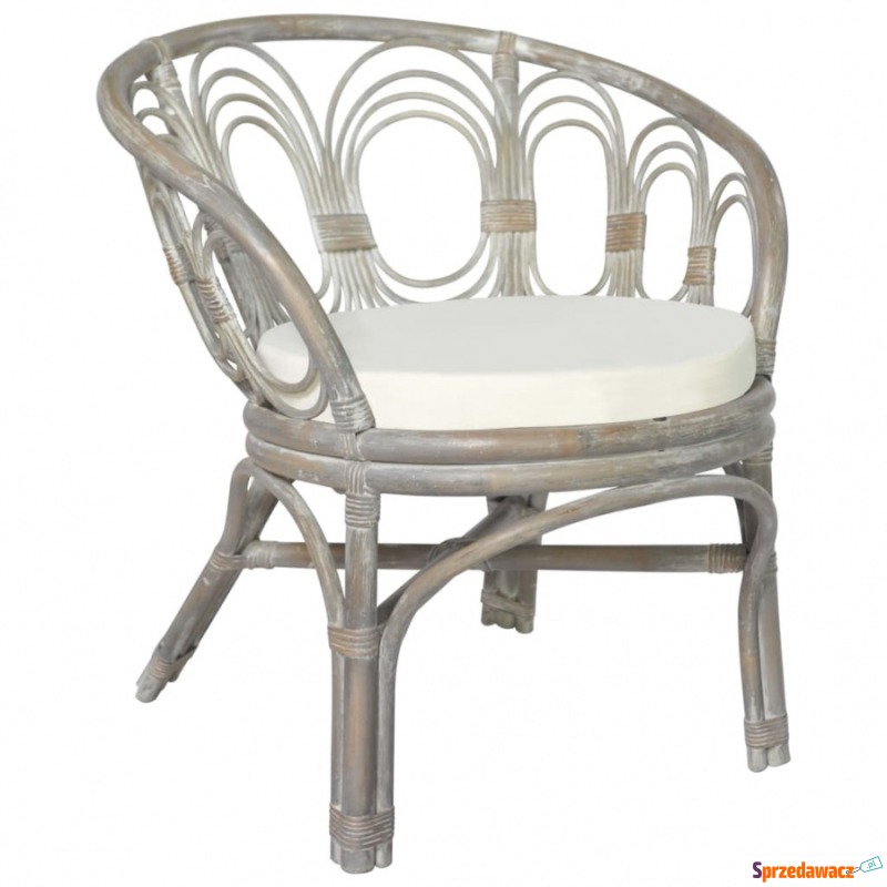 Krzesło stołowe z poduszką, szary naturalny r... - Sofy, fotele, komplety... - Ostrołęka