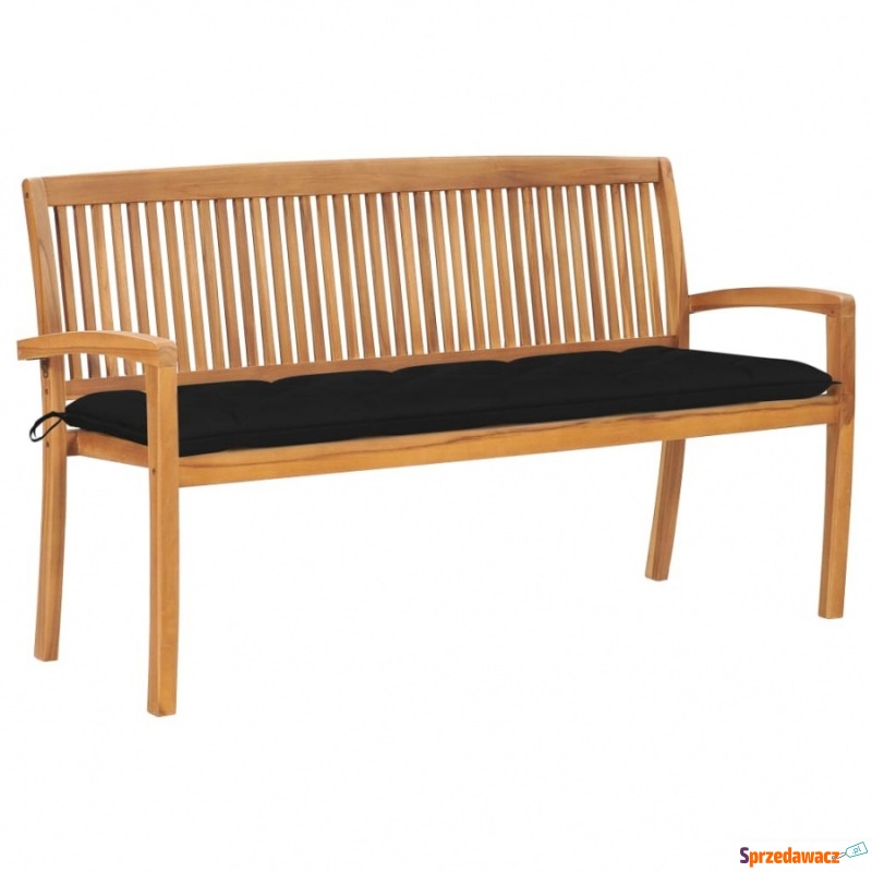 Sztaplowana ławka ogrodowa z poduszką, 159 cm,... - Krzesła ogrodowe - Zamość