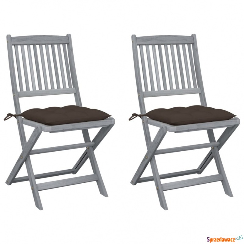 Składane krzesła ogrodowe z poduszkami, 2 szt.,... - Krzesła ogrodowe - Starachowice