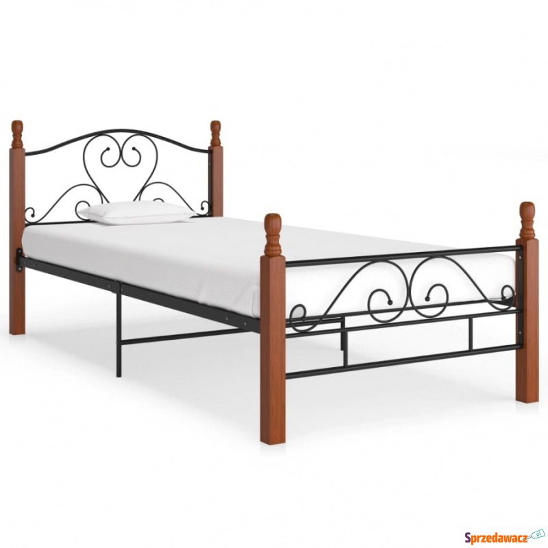 Rama łóżka, czarna, metalowa, 100 x 200 cm - Stelaże do łóżek - Głogów