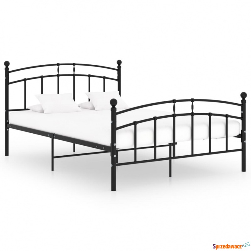 Rama łóżka, czarna, metalowa, 200 x 200 cm - Stelaże do łóżek - Dębica