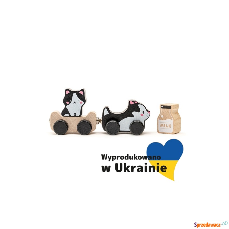 Cubika, Drewniany pociąg z magnesami Mądry kotek - Klocki - Toruń