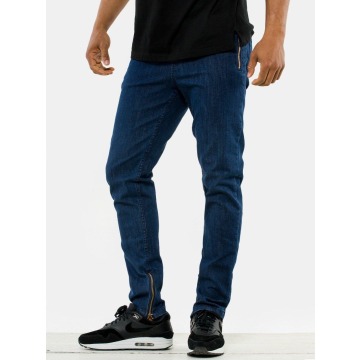 Spodnie Jeansowe Ze Ściągaczem Slim Męskie Niebieskie SSG Premium Zip Legs