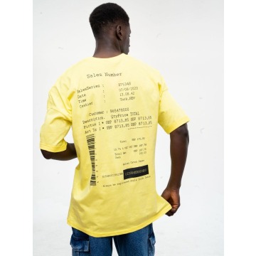 Koszulka Męska Z Krótkim Rękawem Oversize Żółta Catch Bar Code