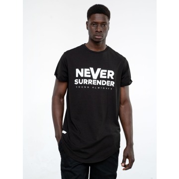 Koszulka Z Krótkim Rękawem Męska Czarna Young Almighty Never Surrender