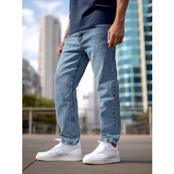 Spodnie Jeansowe Męskie Jasne Niebieskie Jigga Wear Mini Haft Logo