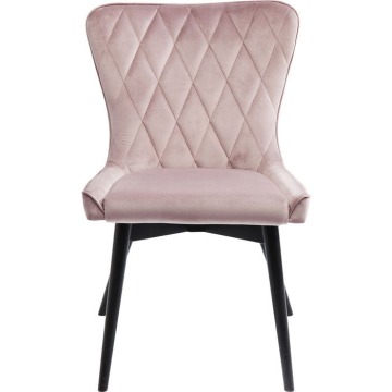 Kare Krzesło Black Marshall Velvet różowe