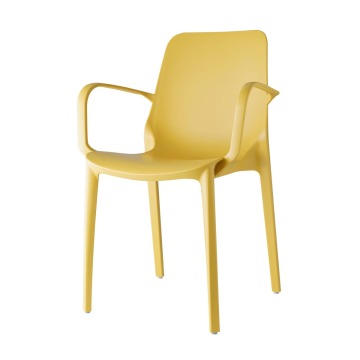 Krzesło Ginevra - żółty z podłokietnikami