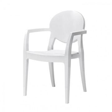 Krzesło Igloo - białe z podłokietnikami