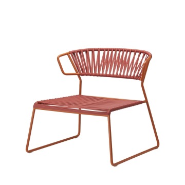 Krzesło Lisa Lounge Club z podłokietnikami - rama terracotta
