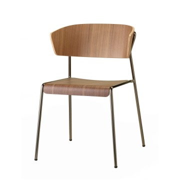 Krzesło Lisa drewniane z podłokietnikiem - rama antracytowa