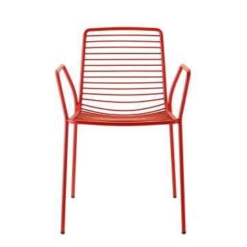 Krzesło Summer z podłokietnikami - czerwone
