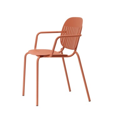 Krzesło Si-Si barcode z podłokietnikami - terracotta