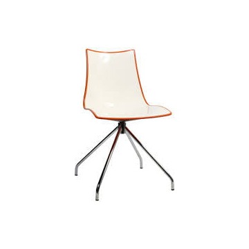 Krzesło Zebra Bicolore obrotowe biało - pomarańczowe