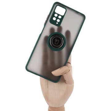 Etui Bizon Case Hybrid Ring do Redmi Note 11 Pro / Pro 5G, ciemnozielone