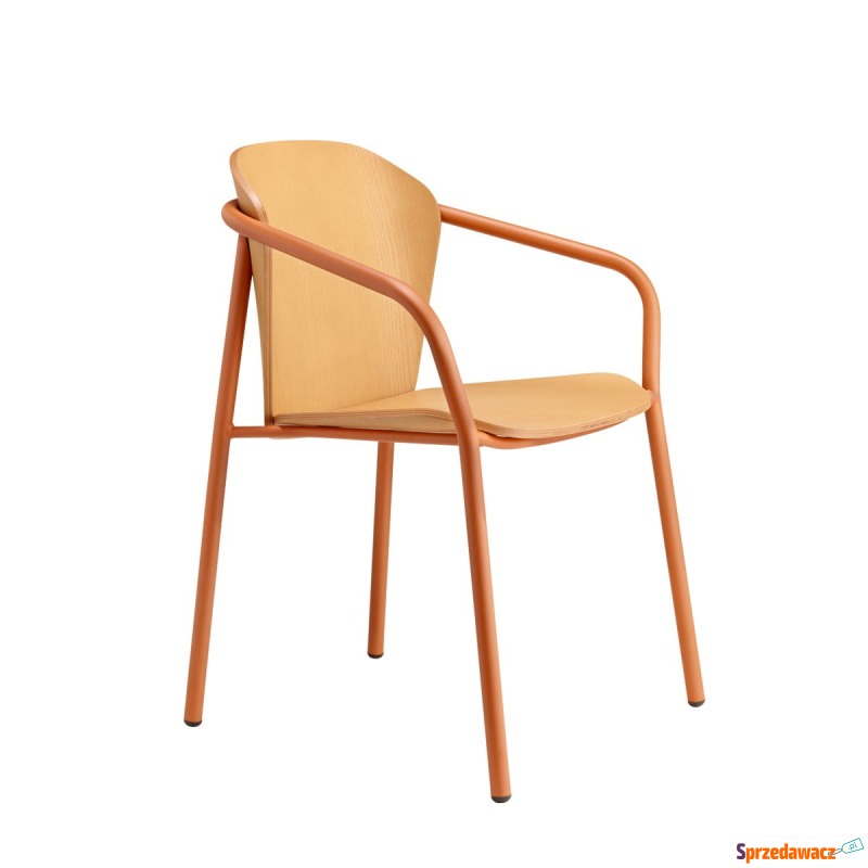 Krzesło Finn metal wood z podłokietnikiem - rama... - Krzesła kuchenne - Tychy