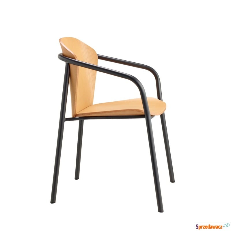 Krzesło Finn metal wood z podłokietnikiem - rama... - Krzesła kuchenne - Łomża