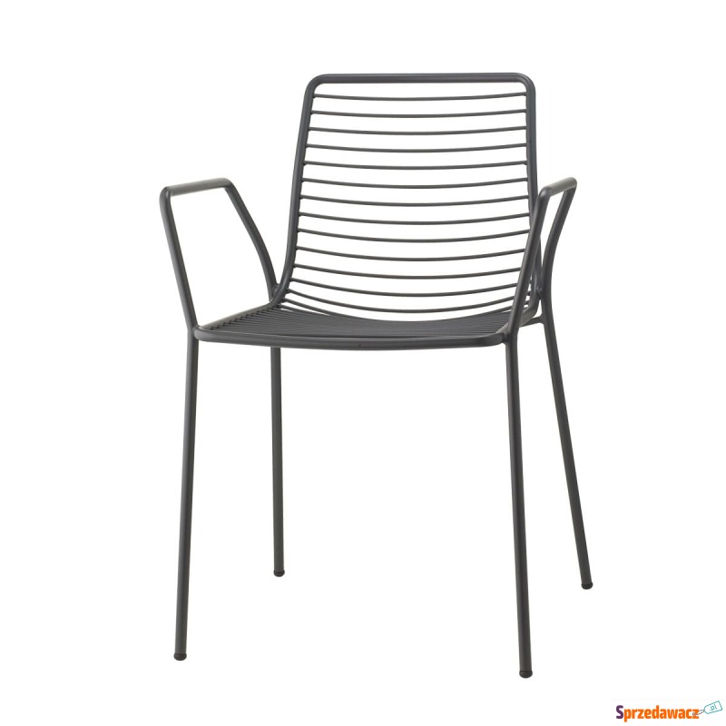 Krzesło Summer z podłokietnikami - antracytowe - Krzesła kuchenne - Bytom