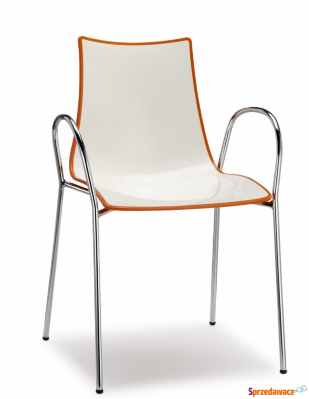 Krzesło Zebra Bicolore biało - pomarańczowe - Krzesła kuchenne - Wrocław