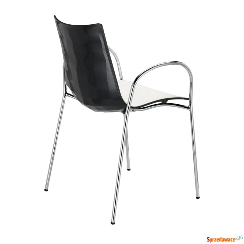 Krzesło Zebra Bicolore z podłokietnikami biało... - Krzesła kuchenne - Gorlice