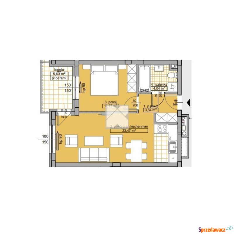 Mieszkanie dwupokojowe Rzeszów,   43 m2 - Sprzedam