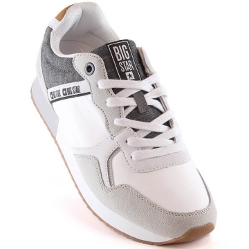 Skórzane buty sportowe męskie komfortowe białe Big Star JJ174144