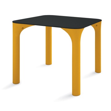 Stół Pure żółte nogi, antracytowy blat - Lyxo Design