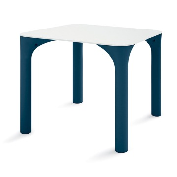 Stół Pure ciemnoniebieskie nogi, biały blat - Lyxo Design