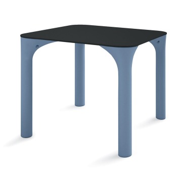 Stół Pure jasnoniebieskie nogi, antracytowy blat - Lyxo Design