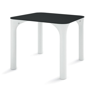 Stół Pure białe nogi, antracytowy blat - Lyxo Design