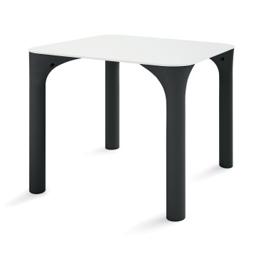 Stół Pure antracytowe nogi, biały blat - Lyxo Design