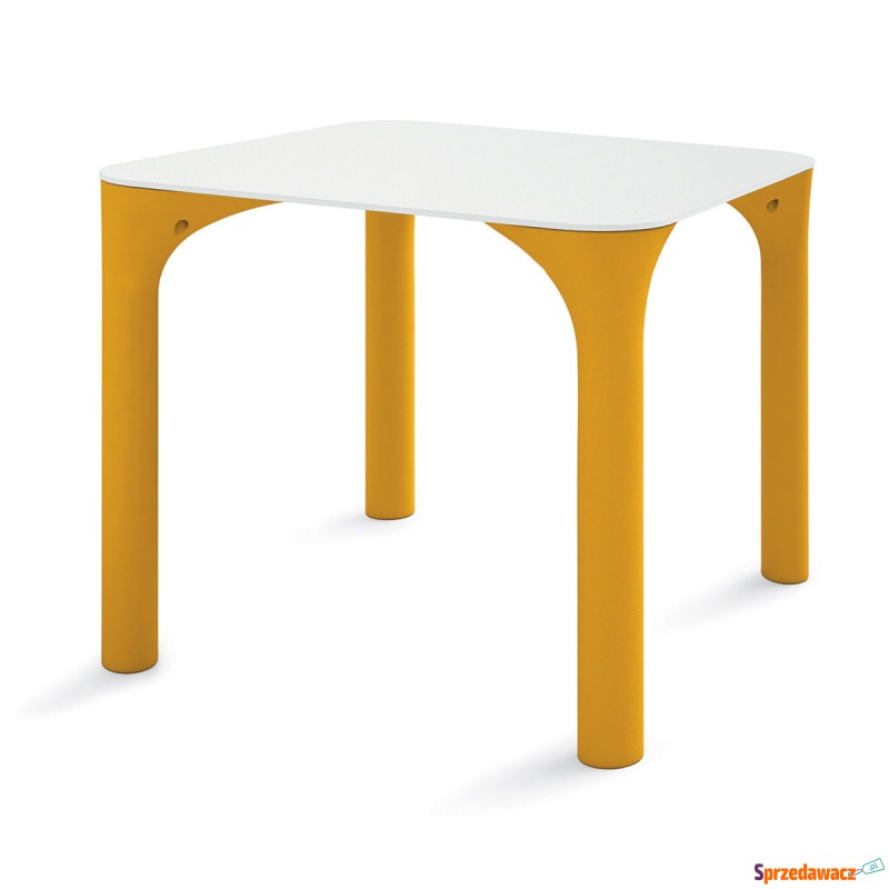 Stół Pure żółte nogi, biały blat - Lyxo Design - Stoły kuchenne - Chorzów