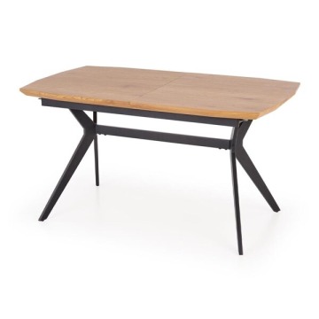 Stół rozkładany Gustavo 140-180x80x76 cm, dąb złoty, czarny