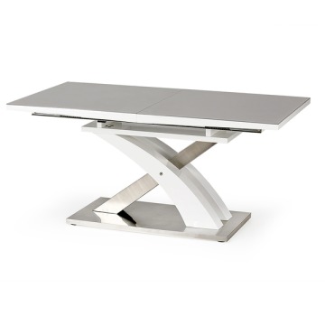 Stół rozkładany Sandor 2, 160-220x90x78 cm, popiel, biały