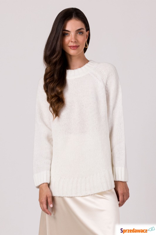 Sweter oversize z nietoperzowym rękawem - biały - Swetry, golfy, kamizelki - Sopot