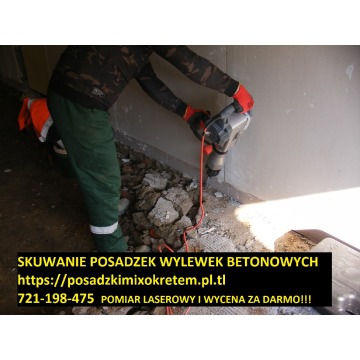 Skuwanie i naprawa posadzek / kucie betonu i tynku / rozbiórki  wyburzenia ścian