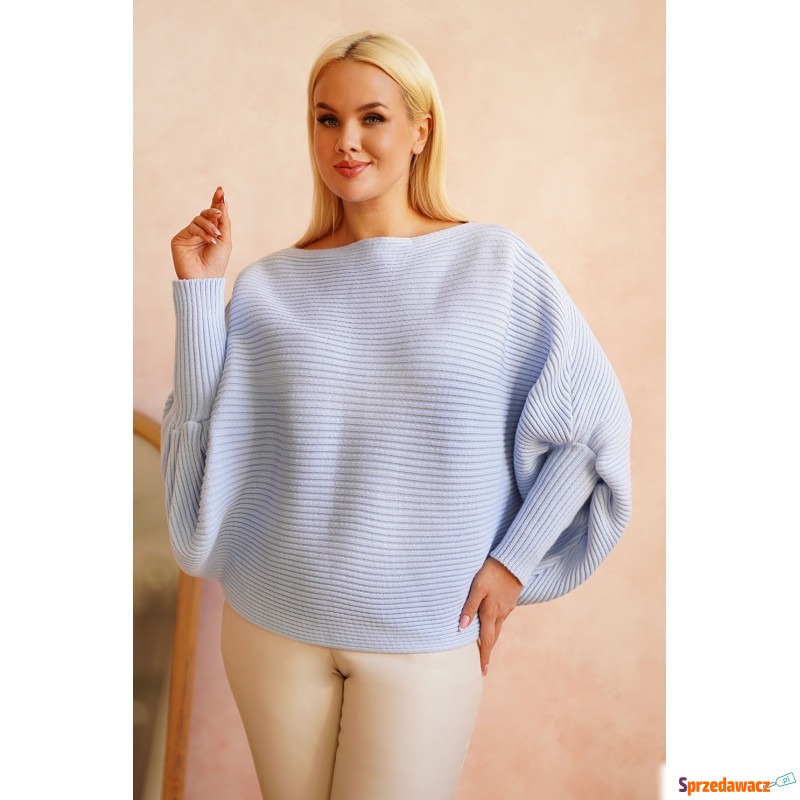 Błękitny sweterek z poziomym splotem - PEYTON - Bluzki, koszule - Gorzów Wielkopolski