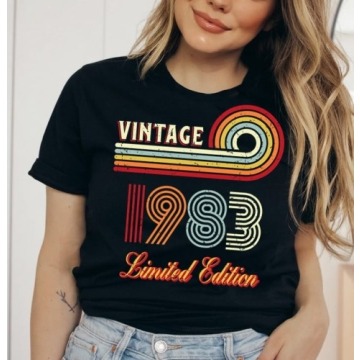 damska koszulka na 40 vintage 1983