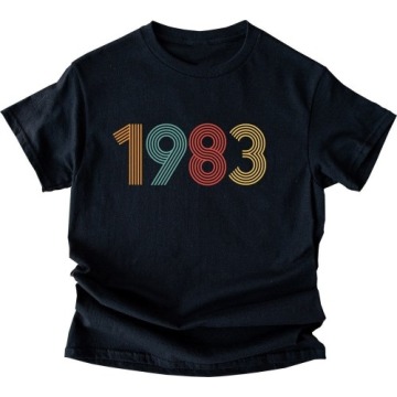 damska czarna koszulka na czterdziestkę 1983