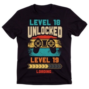 koszulka na 18 urodziny dla chłopaka level 18 unlocked