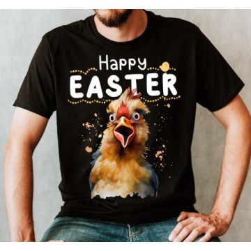 męska śmieszna koszulka na wielkanoc HAPPY EASTER