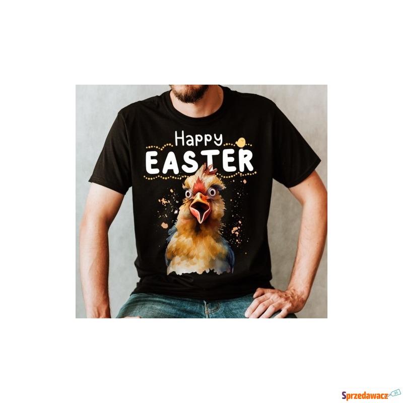 męska śmieszna koszulka na wielkanoc HAPPY EASTER - Bluzki, koszulki - Kędzierzyn-Koźle