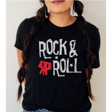 damska koszulka rock and roll - damska koszulka na festiwal rockowy