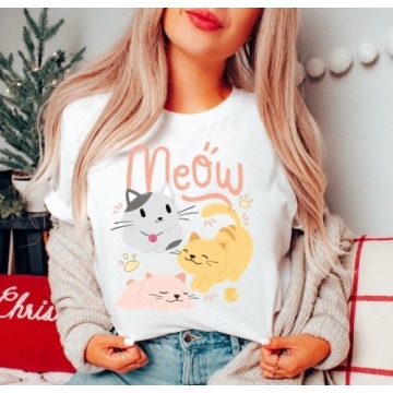 damska koszulka DLA KOCIARY - meow